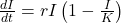 \frac{dI}{dt} = r I \left( 1 - \frac{I}{K} \right)