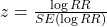  z = \frac{\log RR}{SE(\log RR)} 