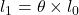 l_1 = \theta \times l_0